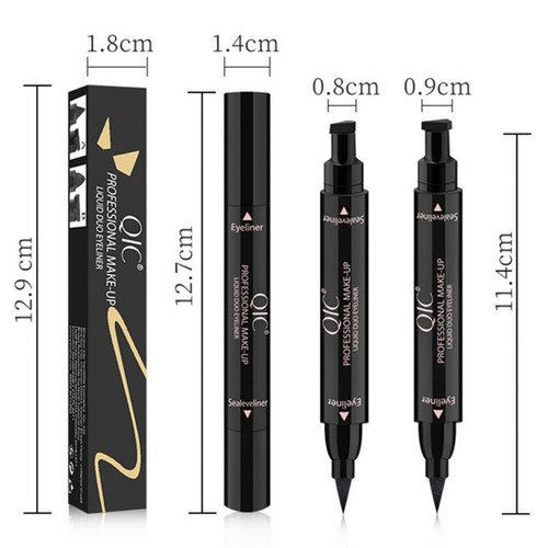 Double-Head Black Winged Eyeliner Stamp Waterproof Eye Liner Pencil Liquid Pen - Picture 5 of 6