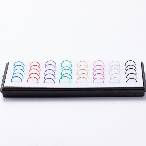 Stainless Steel Colorful Nose Ring Nostril Ring Body Piercing Jewelry 40pcs/box - Picture 7 of 13