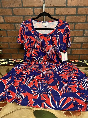 red white and blue floral dress Blue French Floral Square Neck Puff Sleeve Midi Dress – FancyVestido main image 1