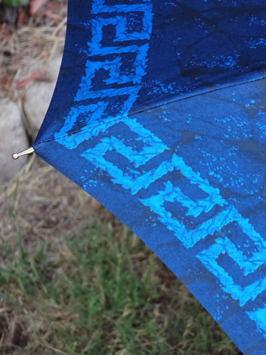 VERSACE 折りたたみ傘 青金装飾 Vintage Gianni Versace Folding Umbrella | eBay