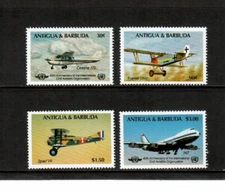 Antigua 1985 - Airplanes Flight - Set of 4 Stamps - Scott #855-8 - MNH