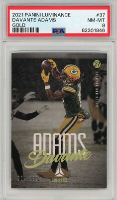 Davante Adams 2021 Panini Luminance Gold(224/299) #37. PSA Graded NM-MT 8