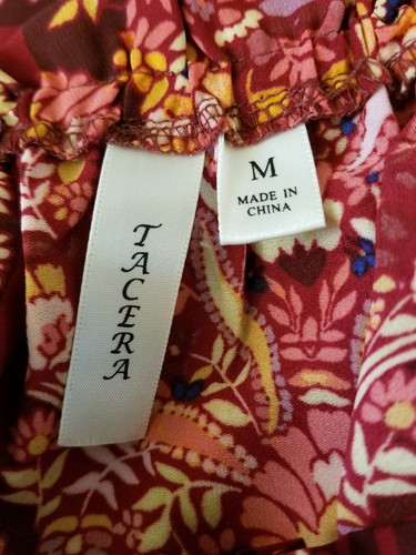 TACERA Women'S Pull-Over Geometric Flowey Floral Print Top Blouse Size M NWT - Bild 5 von 6