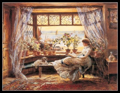 Reading by the Window - DIY Chart Counted Cross Stitch Patterns Needlework DMC