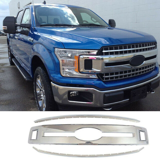 Grille Cover For 2018 2019 2020 Ford F150 XL Chrome Front Bumper Trim Overlays eBay