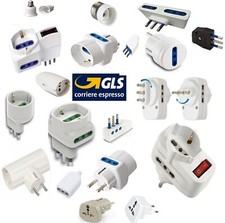 TRIPLA CON INTERRUTTORE PRESA VOLANTE SCHUKO ADATTATORE RIDUTTORE MULTI PRESA