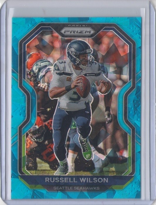 RUSSELL WILSON 2020 Panini Prizm BLUE ICE #294 Seahawks BRONCOS 34/99
