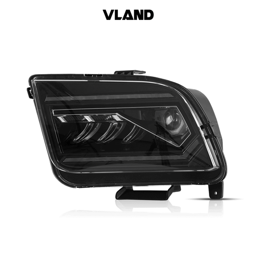 VLAND Full LED Headlights For 2005-2009 Ford Mustang Front Lamps With Animation - Picture 2 of 14