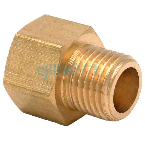 2pcs M14x1.5 Female - 1/4" BSPP Male Brass Reducer Hex Pipe Reduce Fitting - Picture 3 of 4