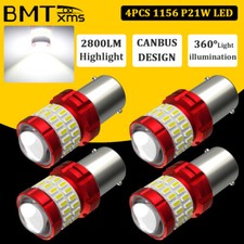 4x 1156 7506 Led Reverse Backup Light Bulbs 6500k Canbus Error Free P21w Ba15s