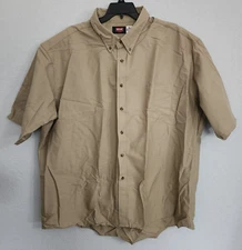 Red Kap SP80 Mens Size 4XL Khaki Poplin Short Sleeve Industrial Work Shirt NWOT