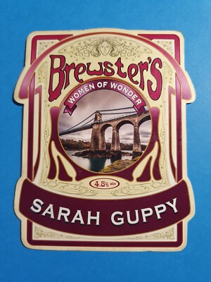 BREWSTER'S Brauerei SARAH GUPPY Real Ale Bier Pumpe Clip Abzeichen Clifton Aufhängung