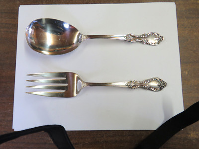 International Grand Elegance Silverplate Cold Meat Fork 8 7/8'' & Casserole Spoon