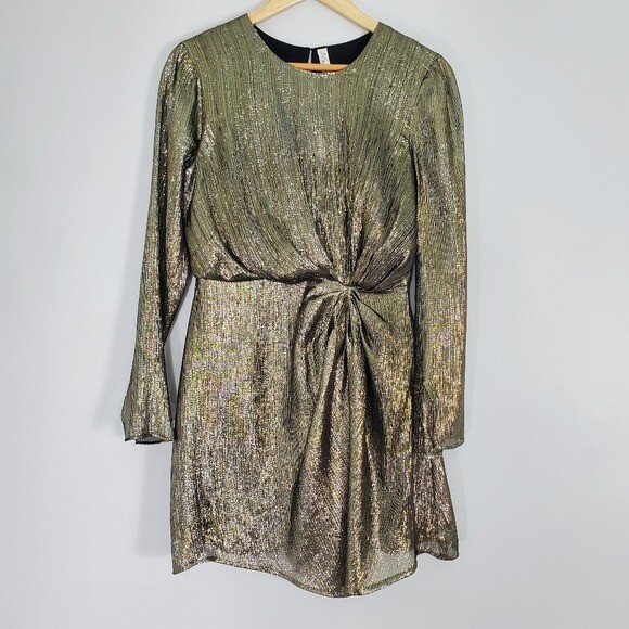 LOVESHACKFANCY ALLEGRA GOLD METALLIC DRESS NEW W/TAG SIZE 2 | eBay