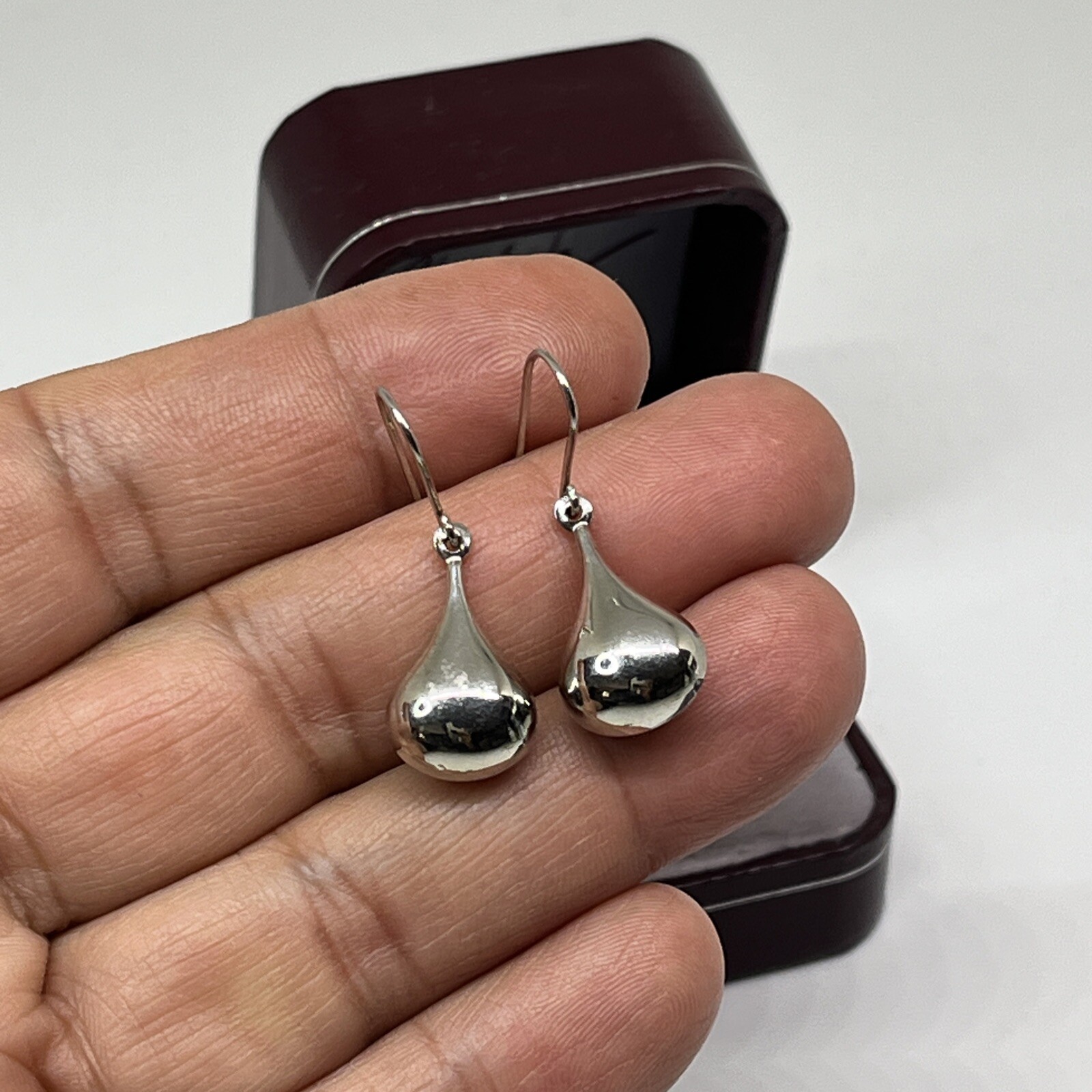 Solid Silver 925 Teardrop Errings, Dangle Drops - image 2
