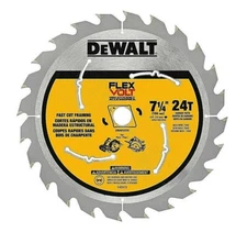 DEWALT FLEXVOLT Circular Saw Blade 7 1/4 Inch 24T Fast Cutting CHN DWAFV3724