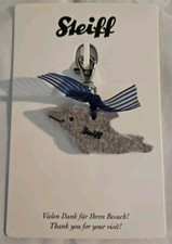 New Steiff Felt Dolphin Keychain Pocket Jacket Pull Germany