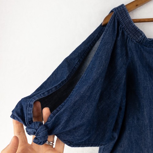 Ralph Lauren Schulterfreies Denim Oberteil Damen Große Blau 3/4 Arm - Bild 2 von 11