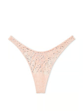 VICTORIA'S SECRET Dream Angels High Leg Thong Rhinestones Lace Panty Pink Small
