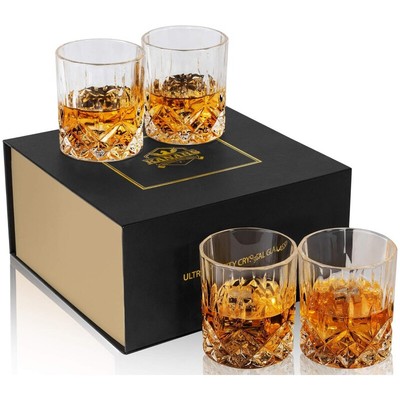 Whiskey Glasses 10 Oz Rocks Barware W/ Luxury Box Bourbon Scotch Cocktail Drinks