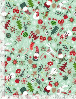 Christmas Gnomes Snowman Fabric Digital Cotton Timeless Treasures CD1408 Yard