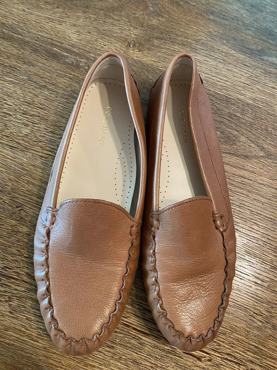 Cole Haan Evelyn Driver W13572 Flats, Women's Size 8.5M Pecan Leather