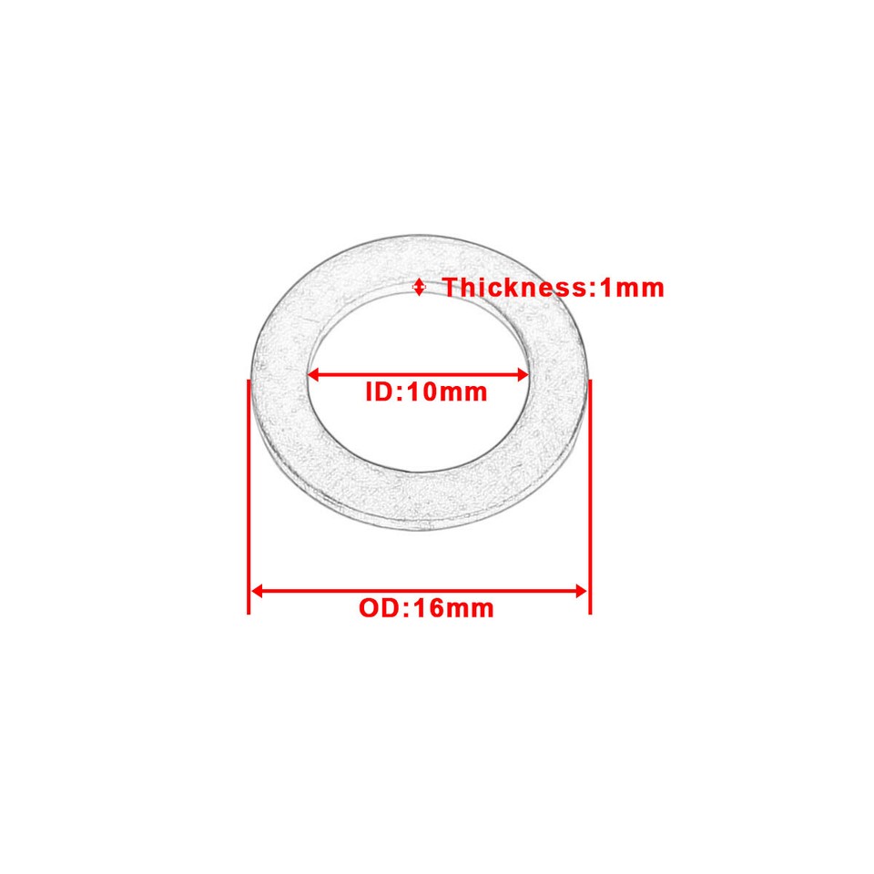 10Pcs M10 Flat Crush Washers Copper For Motorcycle Brake Hose Line