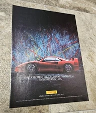 Pirelli Ferrari F40 Original Print Ad Magazine Advertisement