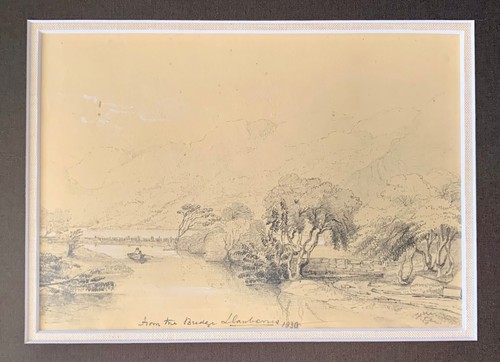 Antique Old Master Drawing Welsh Landscape Llamberis Bridge Wales UK Fine Frame - Picture 2 of 23