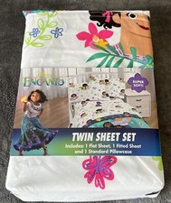 Disney Encanto 3-Piece Twin Sheet Set Flat, Fitted Sheet Pillowcase Brand New