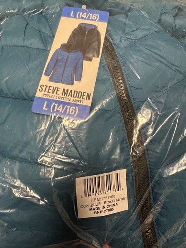 NWT!Steve Madden Youth Girl's Parka Reversible Hooded Quilted Puffer Jacket - Picture 12 of 14