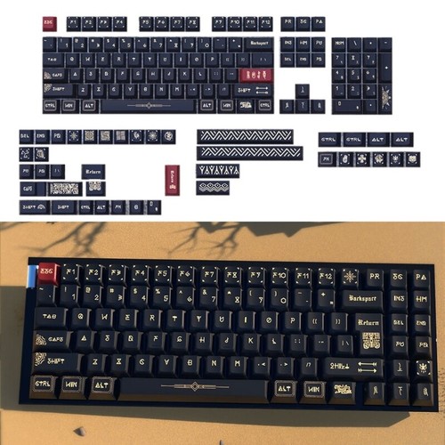 142Keys PBT Dye Sublimation Keycaps Ancient Ruins Original Height DYE-SUB Keycap - Afbeelding 3 van 8