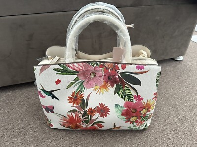 New Fiorelli Bethnal Savanna Print Handbag Cream Floral Summer
