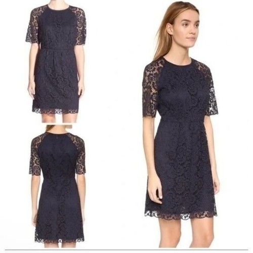 Madewell Magnolia Lace Dress Women's 8 Navy Blue #E5106 Wedding guest