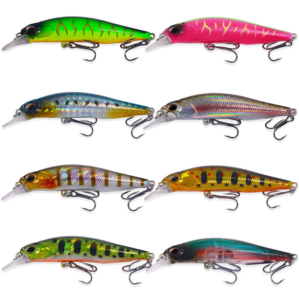 ZANLURE Lot 56 Mixed Minnow Fishing Lures Bass Baits Crankbaits Sharp Hooks  Tackle Set