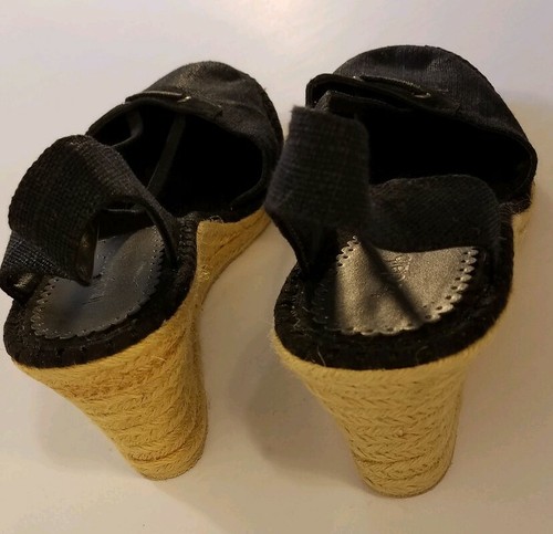 Liz Claiborne Size 9M Sandals Black Wedge Heels - New without box - Picture 4 of 6