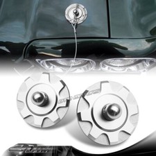 2x Silver Jdm Aluminum Hardware Bonnet Racing Hood Pin Lock Appearance Universal