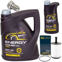 MotoröL Set 5W-30 6 Liter + ÖLfilter SH 4771 L + Schraube FüR Skoda VW Passat