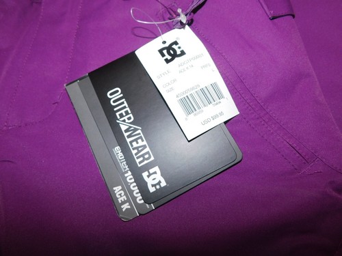 NEW SNOW PANTS WATERPROOF SKI PANTS DC SHOES PURPLE PINK KIDS GIRLS L 12 14 - Picture 2 of 12