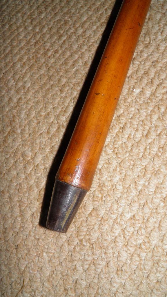 Antique Walking Stick / Cane Mahogany Pommel Top & Silver Collar eBay