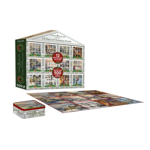 Thomas Kinkade 12 giorni per Natale conto alla rovescia 12 in 1 puzzle multipack - Foto 3 di 5