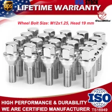 20X M12x1.25 Wheel Lug Bolts NEW For Jeep Cherokee Compass Dodge Dart Head 19 MM