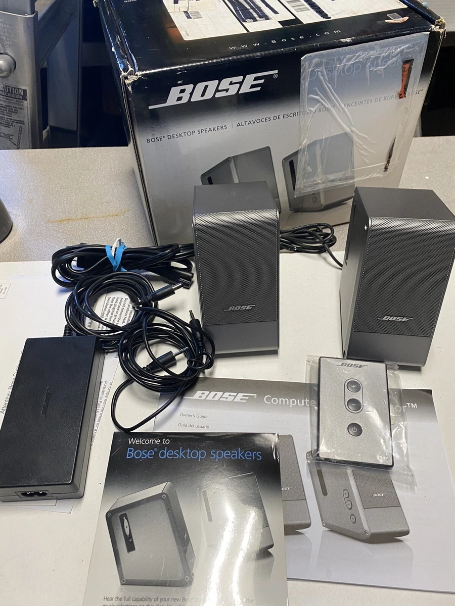 Bose Computer MusicMonitor Computer Speakers Desktop PC Silver Bose Sound In Box
