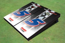 Kyle Larson #5 Center Checkered Flag Long Stripe Cornhole Boards