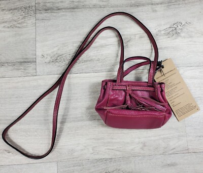 NWT The Clever Carriage Company Burgundy Mini Tassel Purse Rare