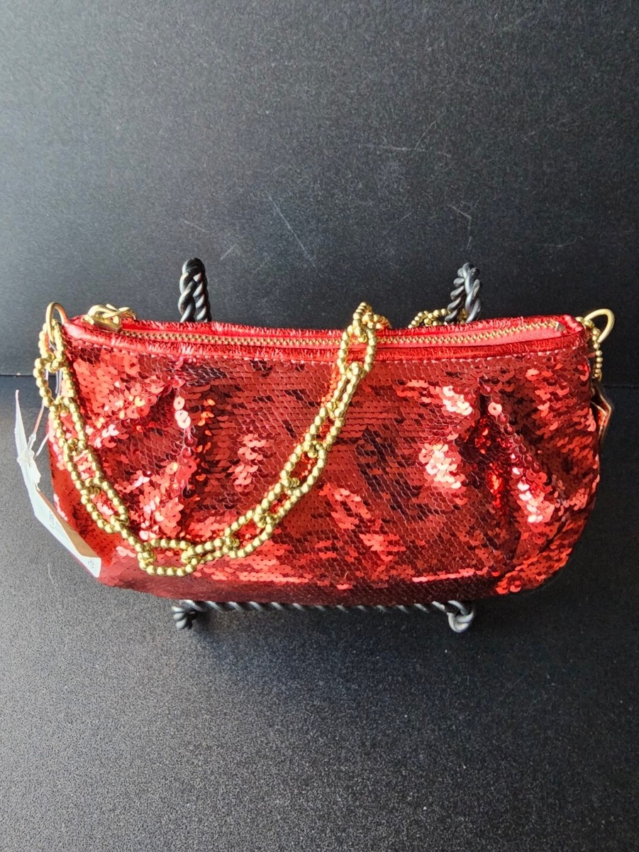 COACH Poppy Red Sequined Evening Bag Purse Handbag NWT VINTAGE