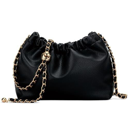 Small Crossbody Bags for Women Ruched Vegan Leather Shoulder Purse - Picture 5 of 12