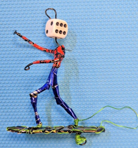 Upcycled Can Surfer Ornament