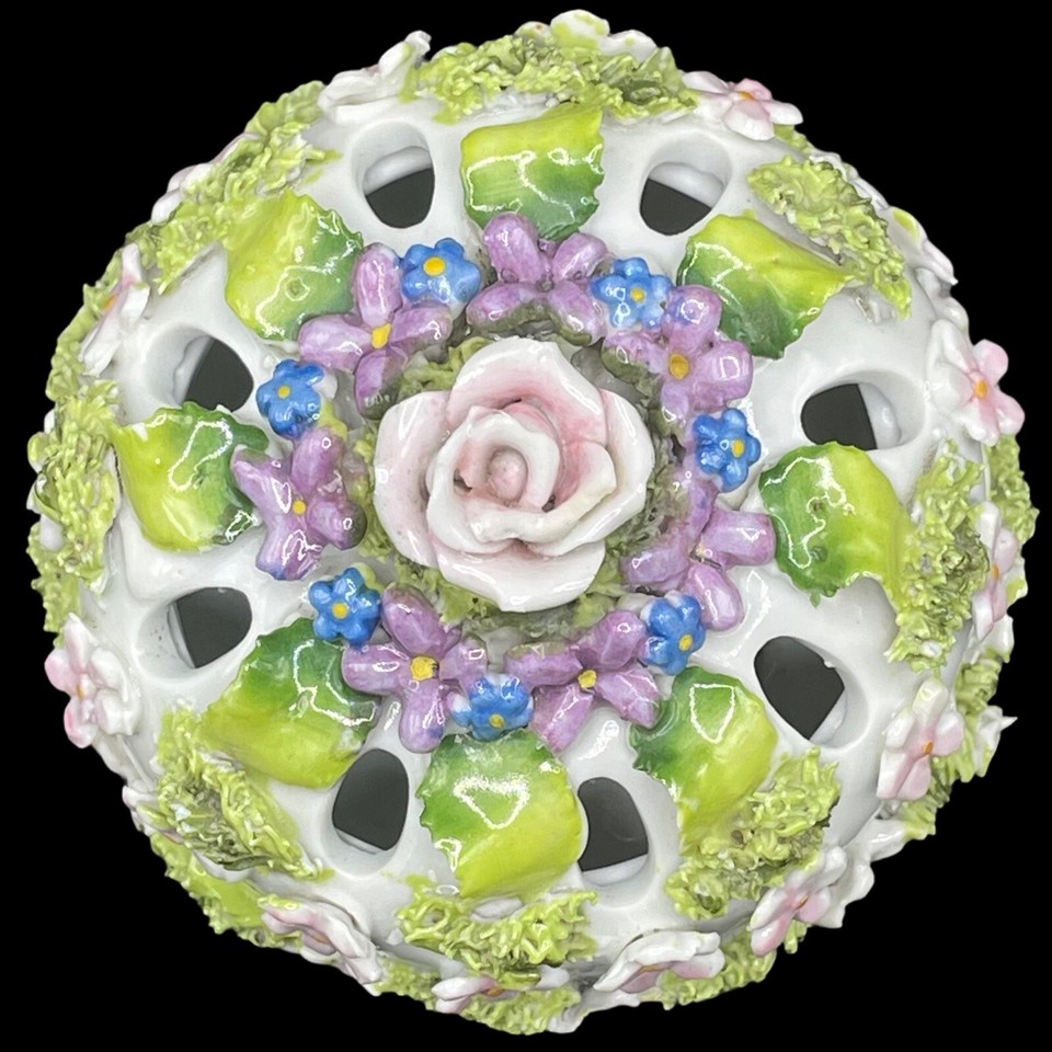 Vintage Elfinware Porcelain Potpourri Incense German Mossware Floral ...