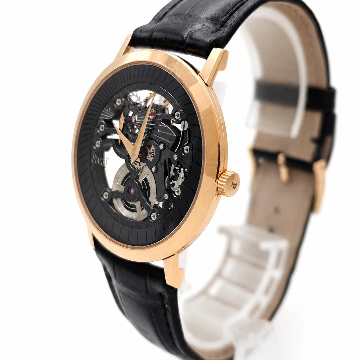 Piaget — Piaget Altiplano 40MM 18k Rose Gold Skeleton Dial Watch GOA34116 P10524